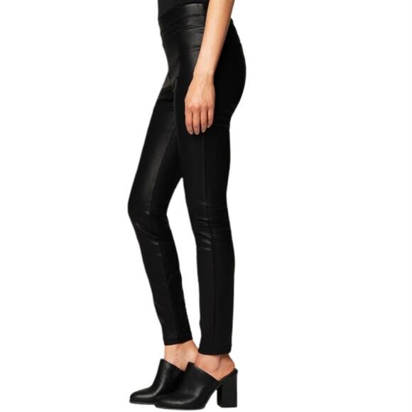 NWT Blank NYC Vegan Leather Side Zip Pull On Leggings In Black Size 25 - Picture 3 of 13